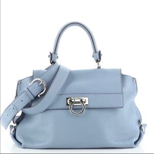 Salvatore Ferragamo light Blue leather handbag